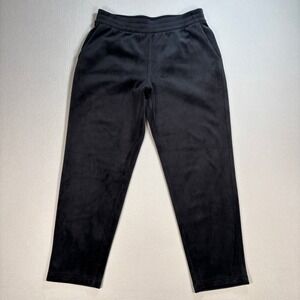 Lululemon Velour Sweatpants Men's S Black Wide Tapered‎ Leg *FLAW* LM7BCYS
